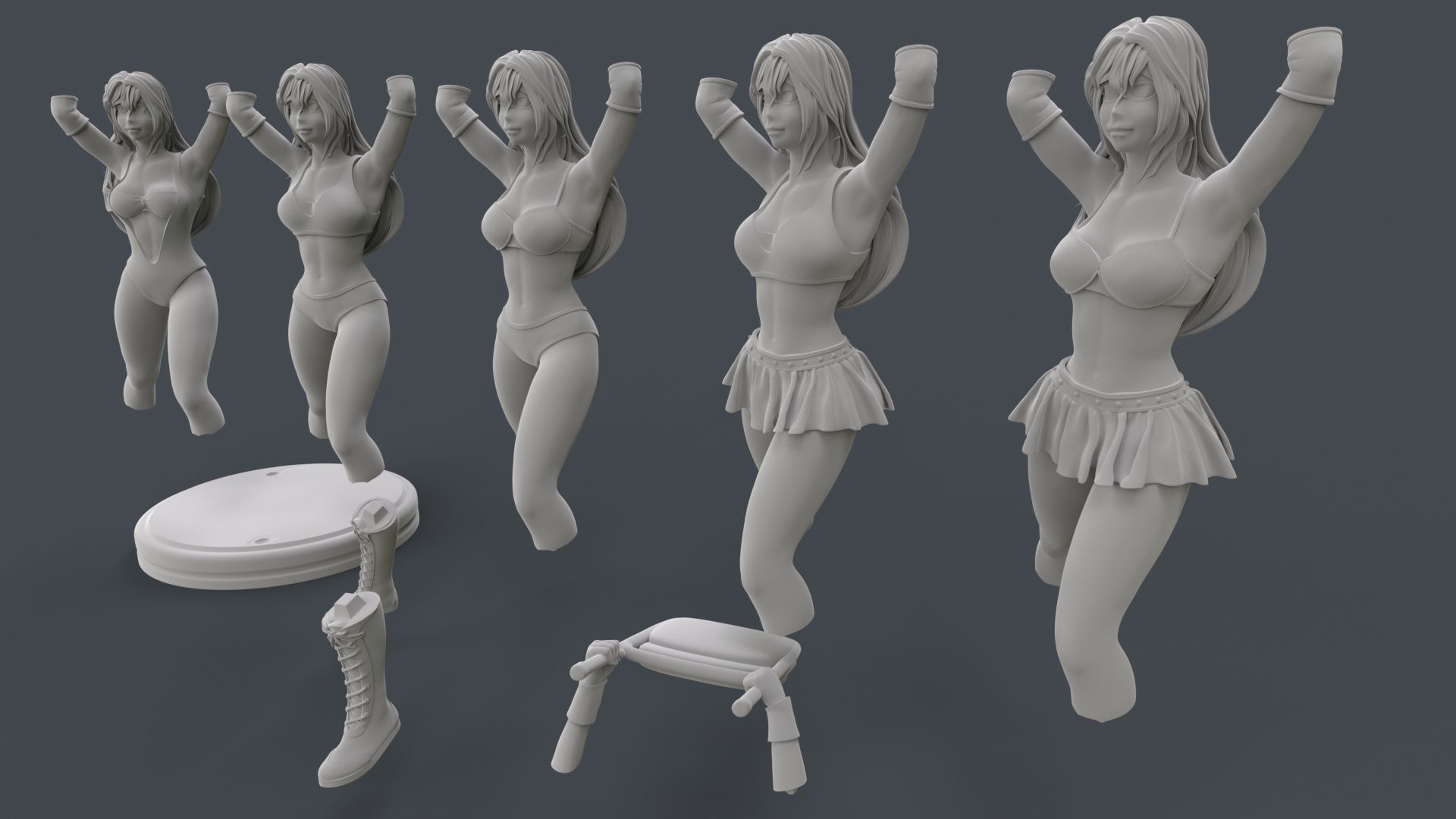 Female Professional Wrestlers A 3D Printing 3D print model_28