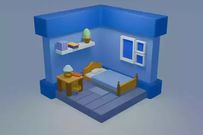 Cartoon Room Interior 