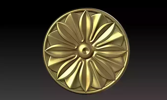 CNC gold-plated sculpted wooden frame pattern 3D model 3D model