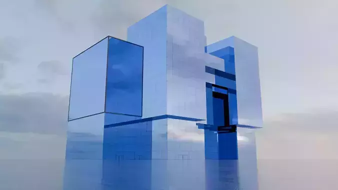 Glass Skyscraper and Glass Building 