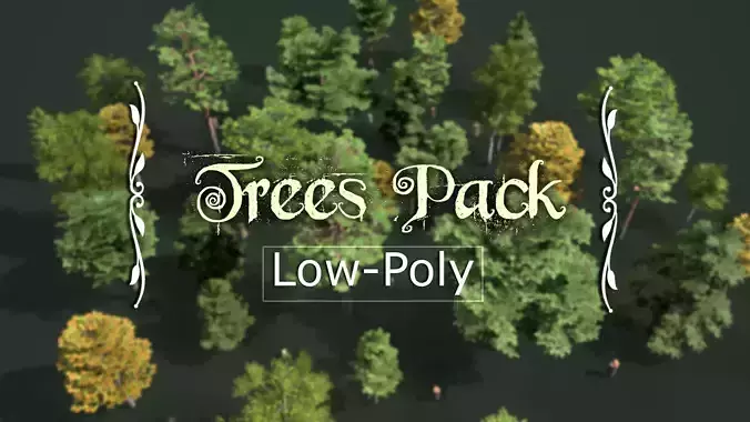 Low Poly Trees Pack Animation Low-poly 3D model