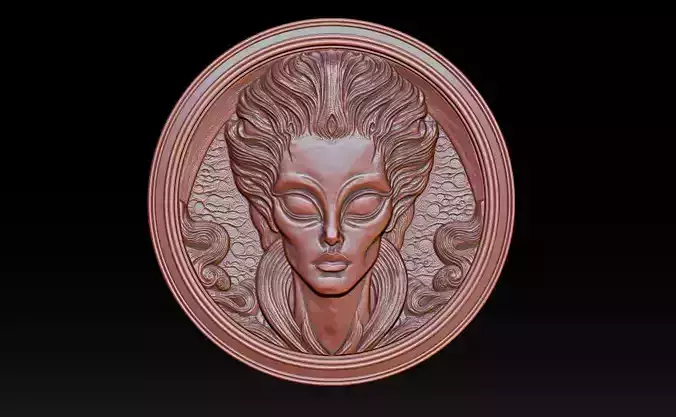      Alien relief model 3D print model