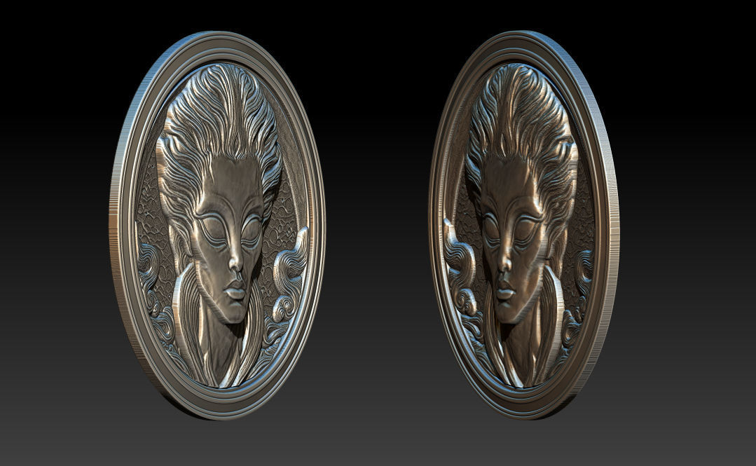 Alien relief model 3D print model_13