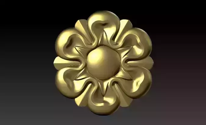 pattern CNC gold-plated sculpted wooden frame pattern 3D model 