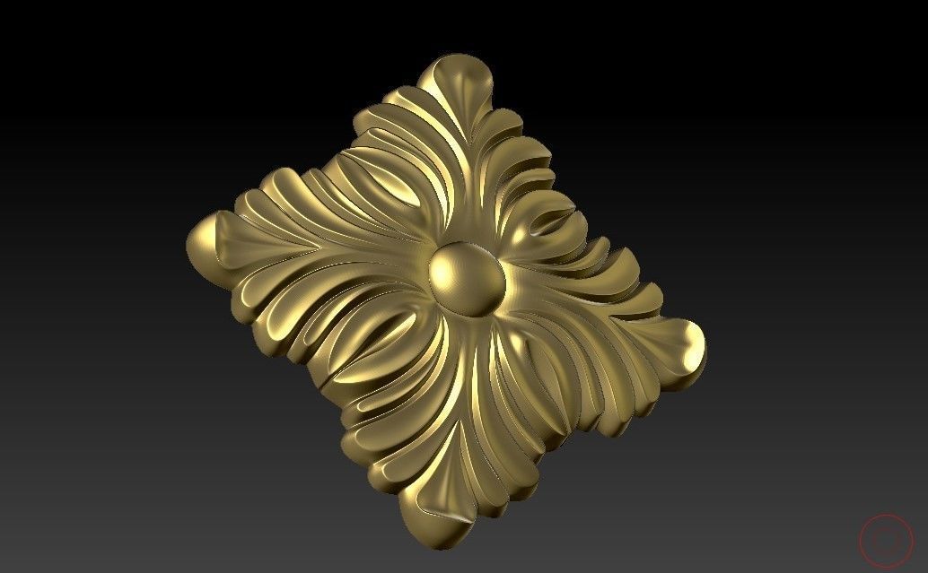 pattern CNC gold-plated sculpted wooden frame pattern 3D model 3D model_3