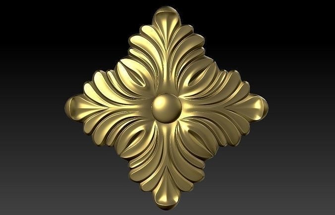 pattern CNC gold-plated sculpted wooden frame pattern 3D model 3D model
