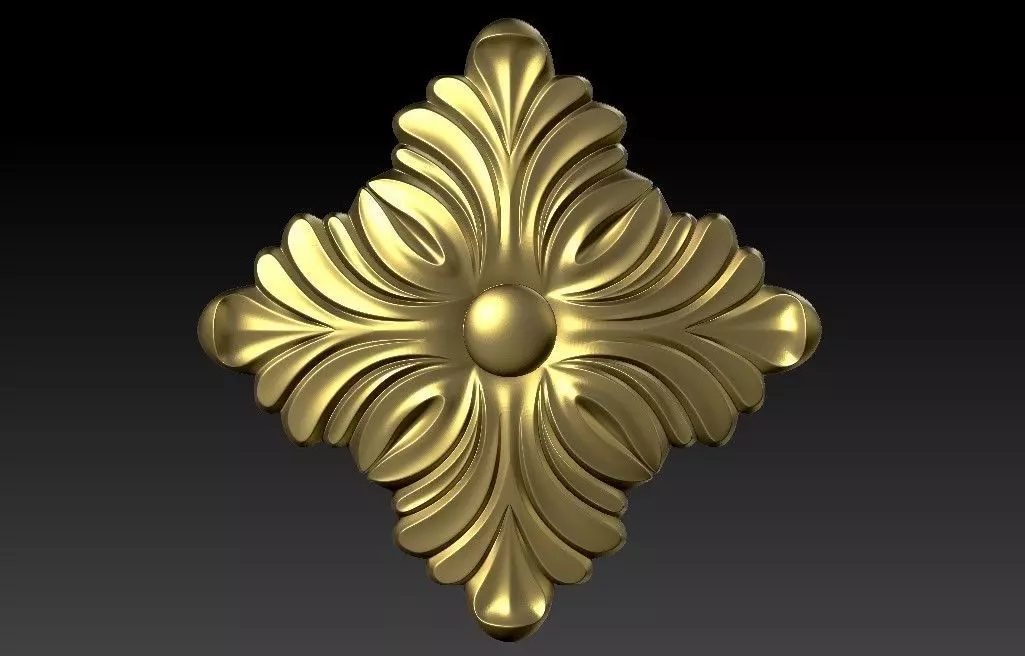 pattern CNC gold-plated sculpted wooden frame pattern 3D model 3D model_0
