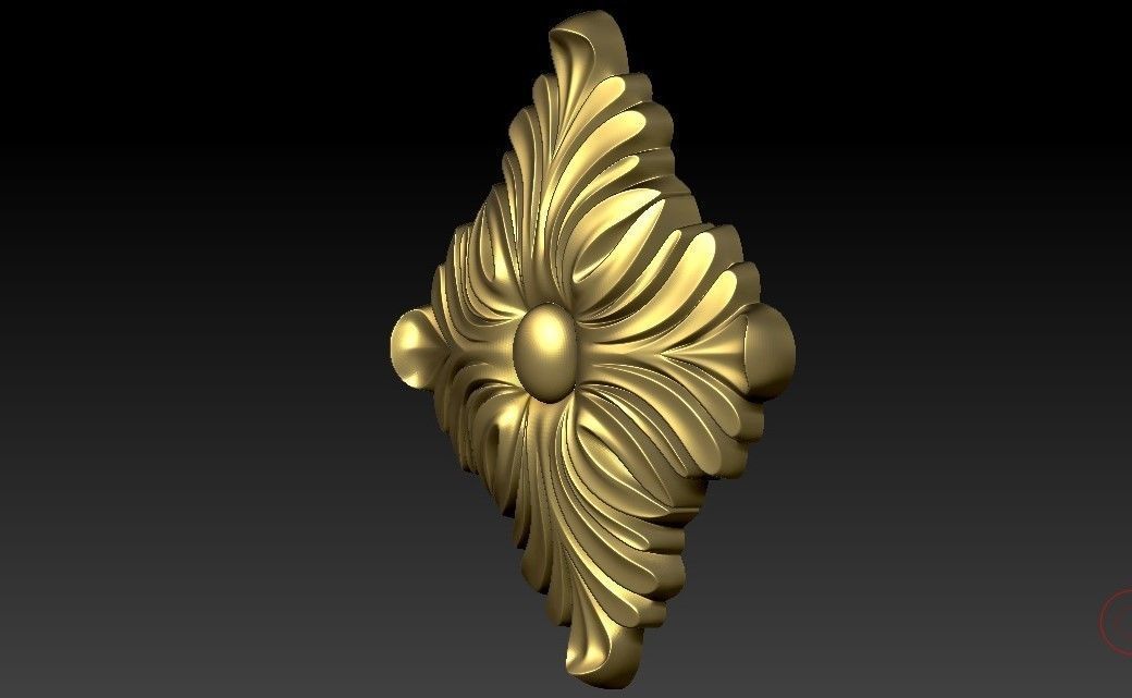 pattern CNC gold-plated sculpted wooden frame pattern 3D model 3D model_1
