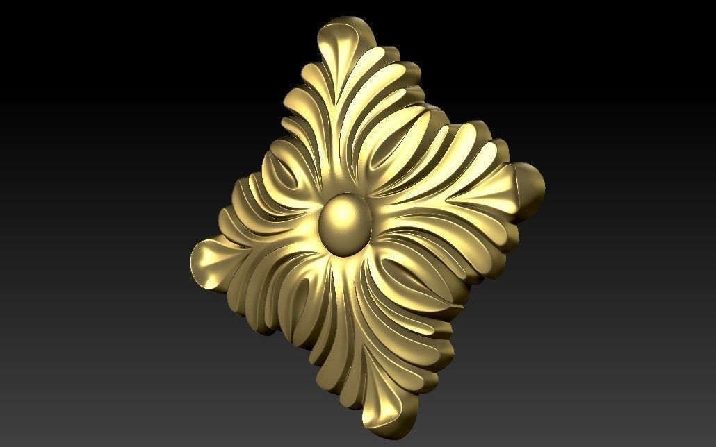 pattern CNC gold-plated sculpted wooden frame pattern 3D model 3D model_2