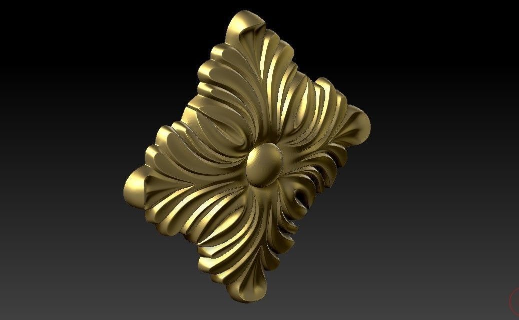 pattern CNC gold-plated sculpted wooden frame pattern 3D model 3D model_4