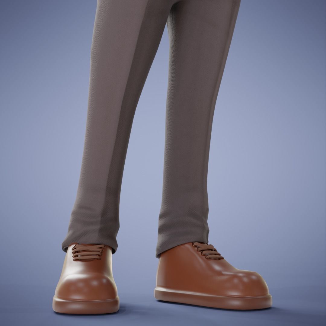 Old Man Cartoon 3D Rigging 3D model_9