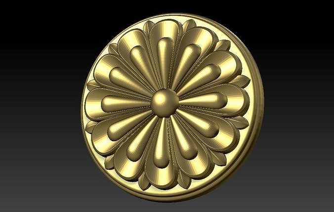 pattern CNC gold-plated sculpted wooden frame pattern 3D model  3D model