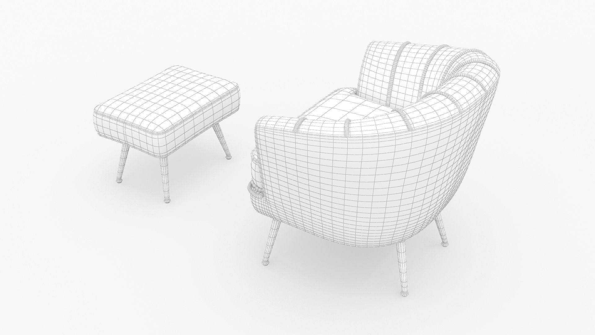Andeworld Accent Chair with Ottoman 3D model_8