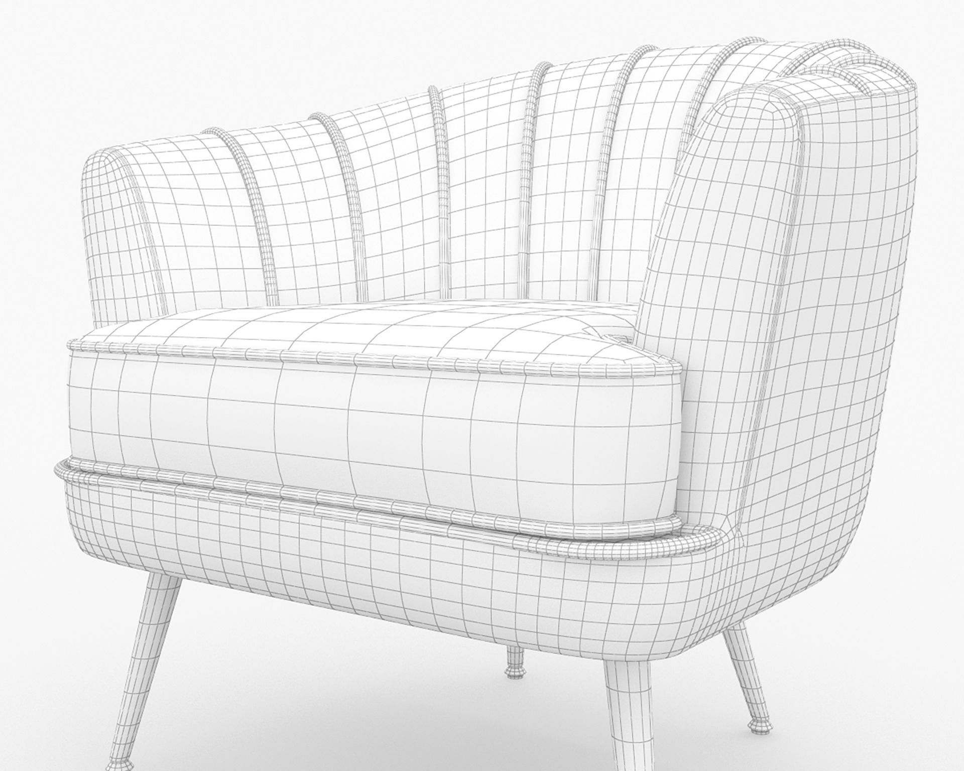 Andeworld Accent Chair with Ottoman 3D model_10