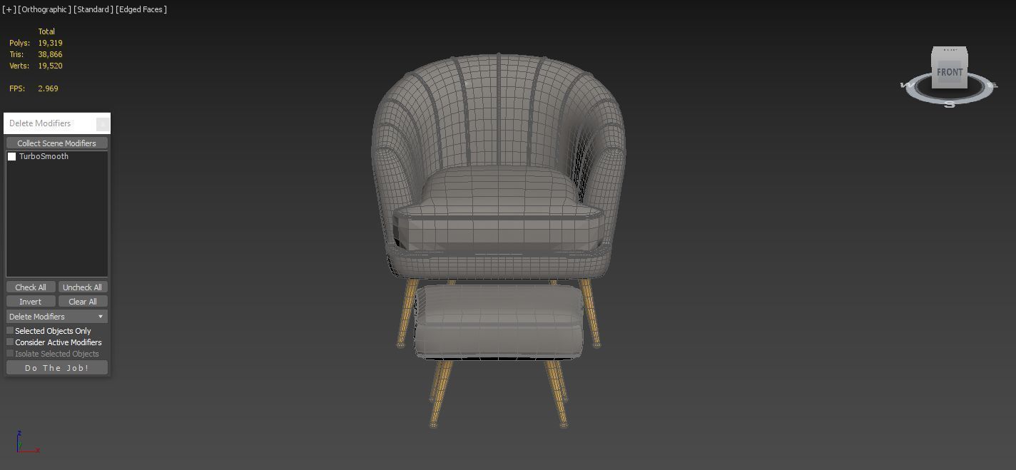 Andeworld Accent Chair with Ottoman 3D model_3