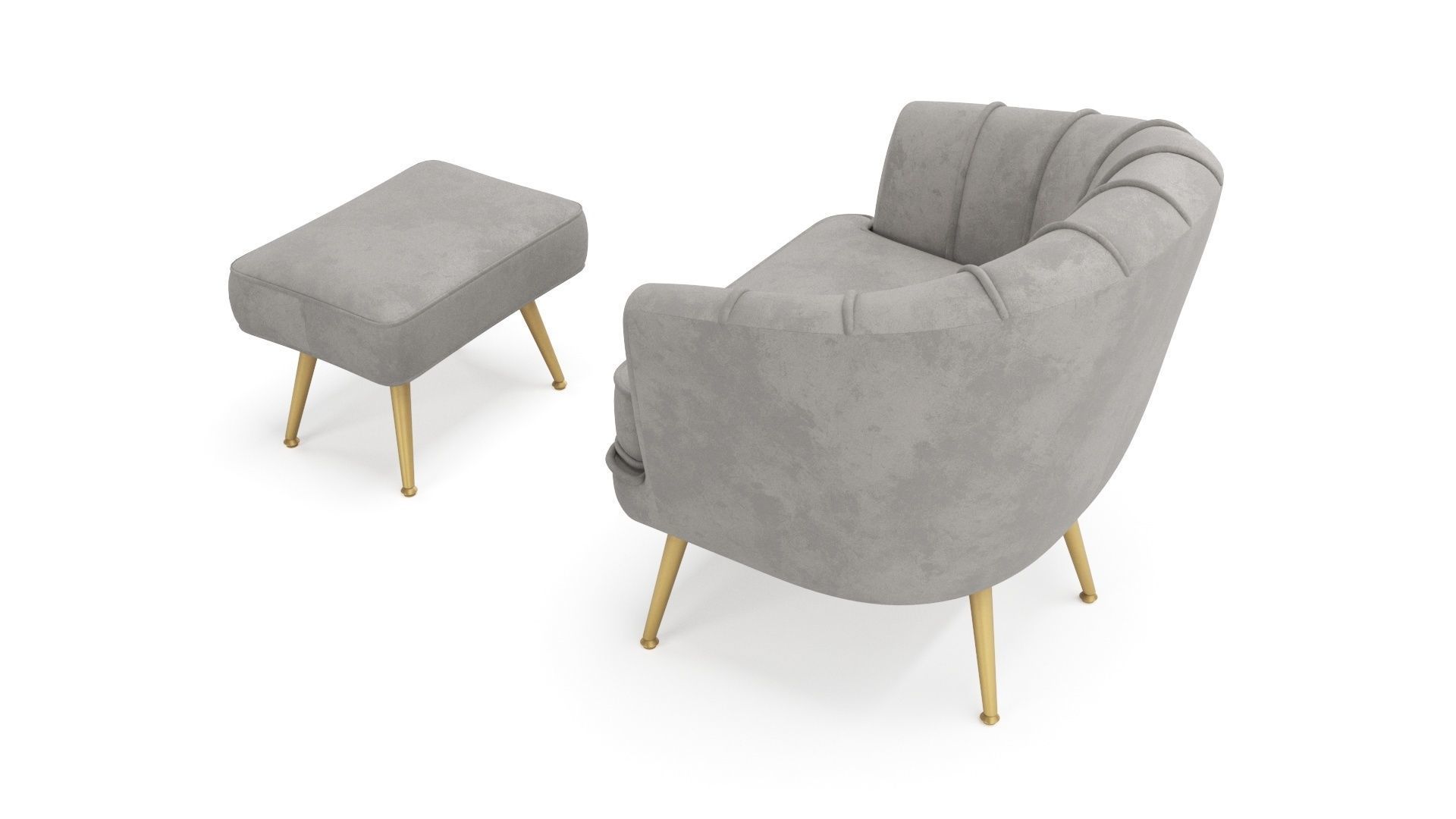 Andeworld Accent Chair with Ottoman 3D model_7