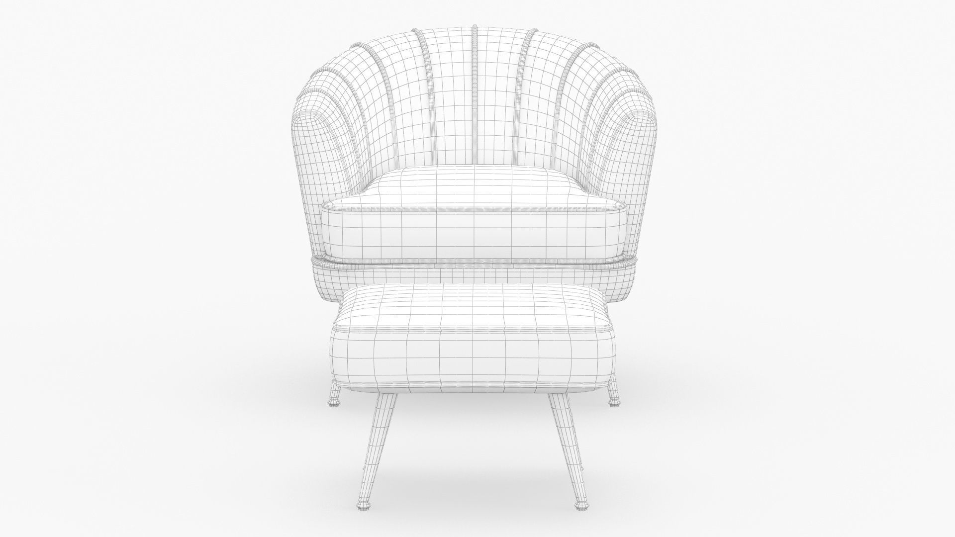 Andeworld Accent Chair with Ottoman 3D model_6