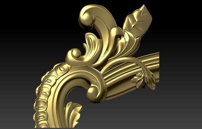 pattern CNC gold-plated sculpted wooden frame pattern 3D model  3D model