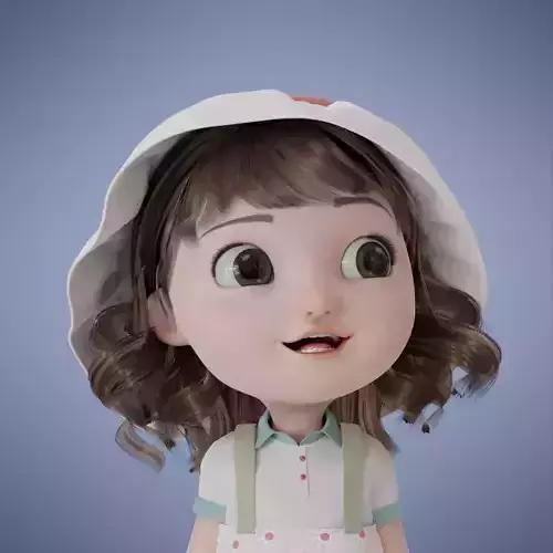 Baby Girl Cartoon 3D Rigging