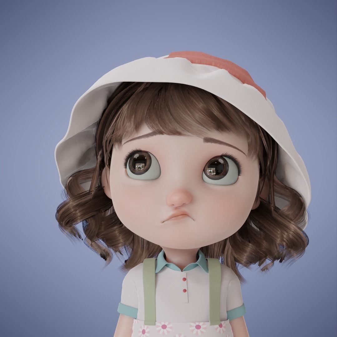 Baby Girl Cartoon 3D Rigging 3D model rigged | CGTrader
