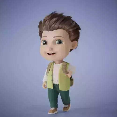 Baby Boy Cartoon 3D Rigging
