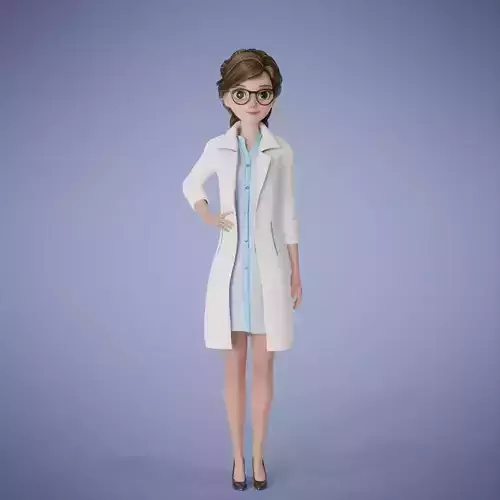 Doctor Girl Cartoon 3D Rigging 3D model