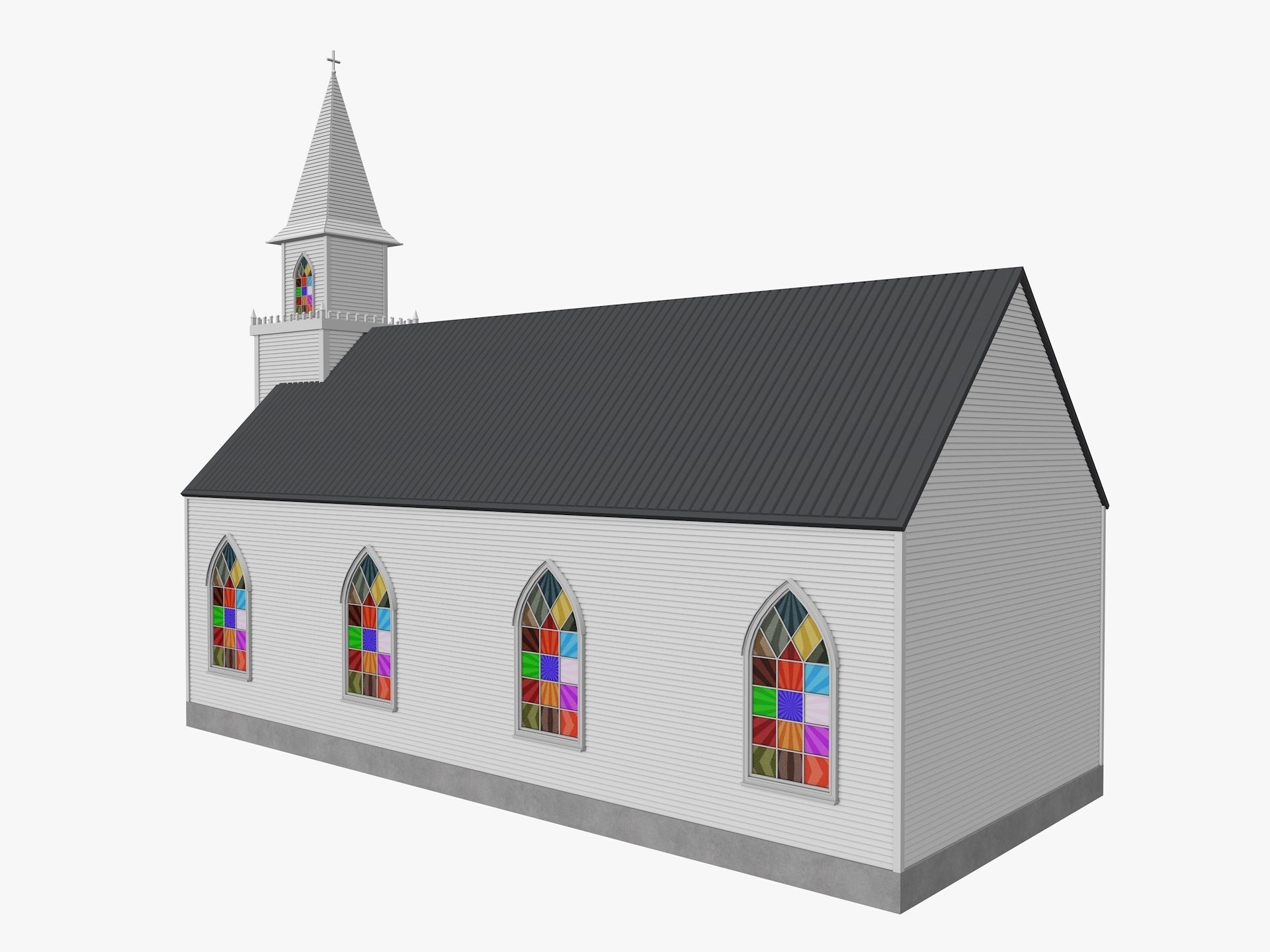 Church Low-poly 3D model_3