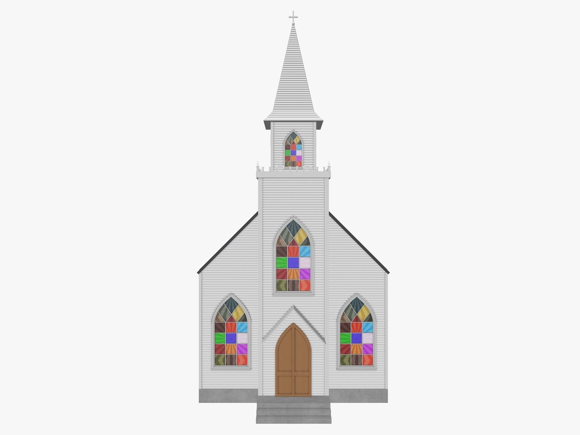 Church Low-poly 3D model_1