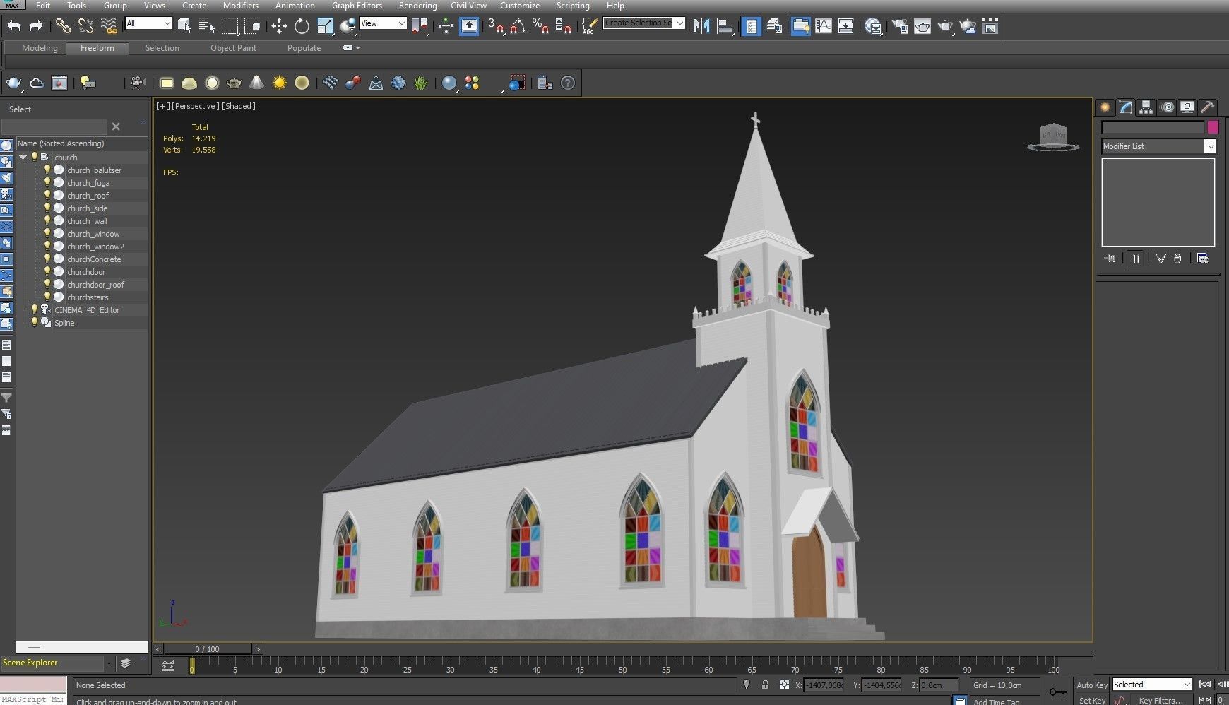 Church Low-poly 3D model_12