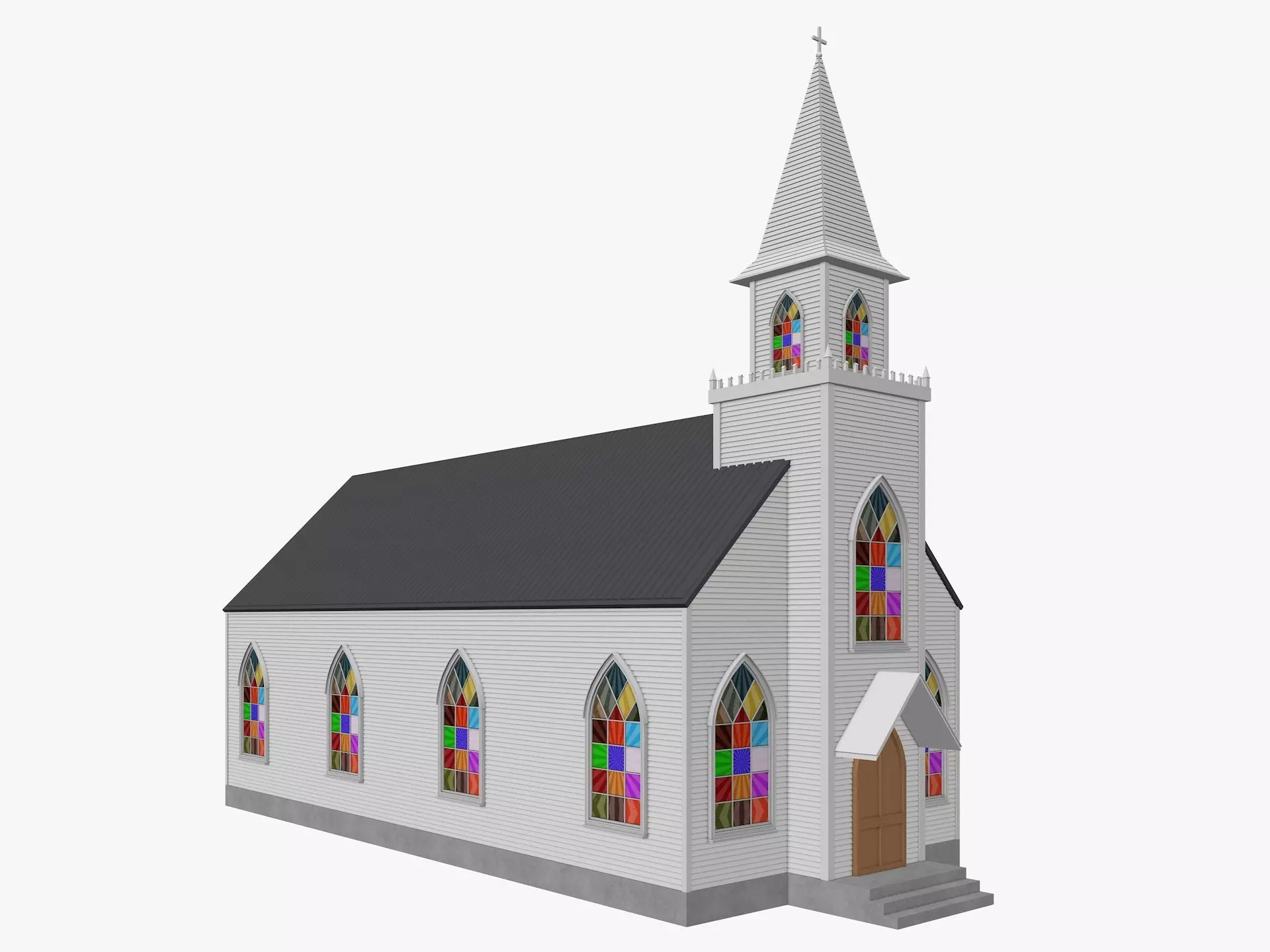 Church Low-poly 3D model_0