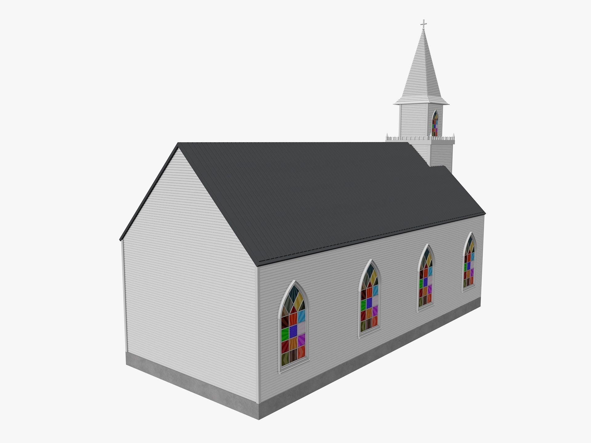 Church Low-poly 3D model_4
