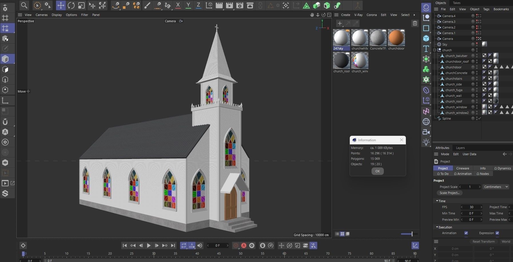 Church Low-poly 3D model_11