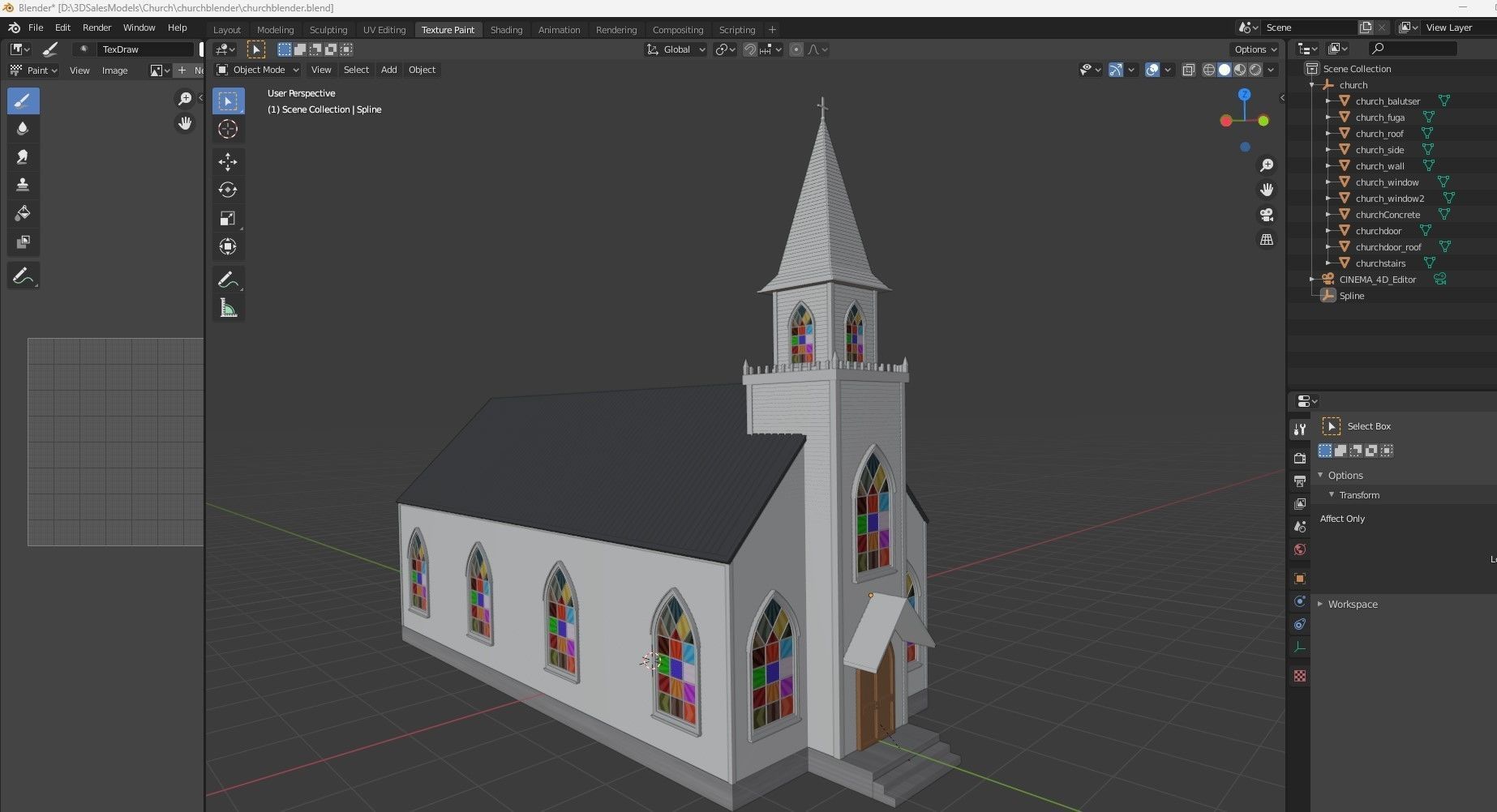Church Low-poly 3D model_10