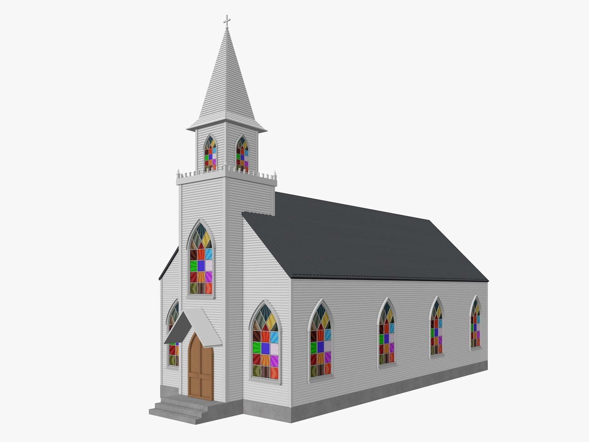 Church Low-poly 3D model_2