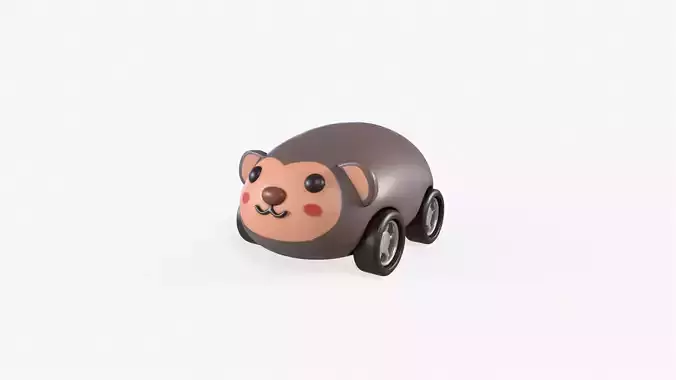 Cartoon Monkey Car Cute Low-poly 3D model