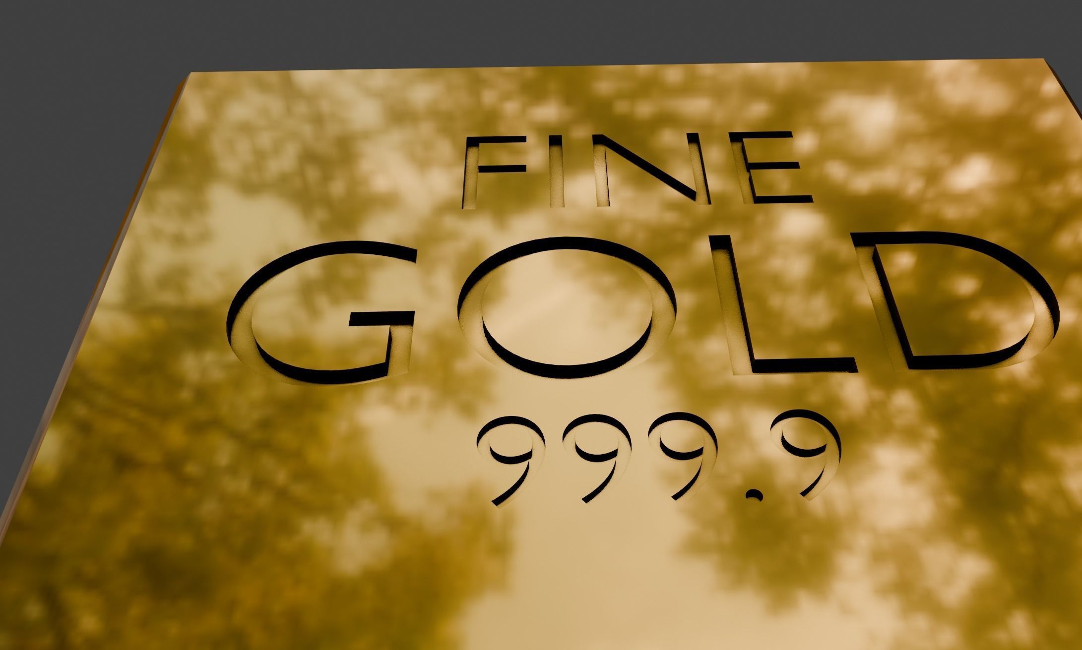 Gold Bar Low-poly 3D model_3