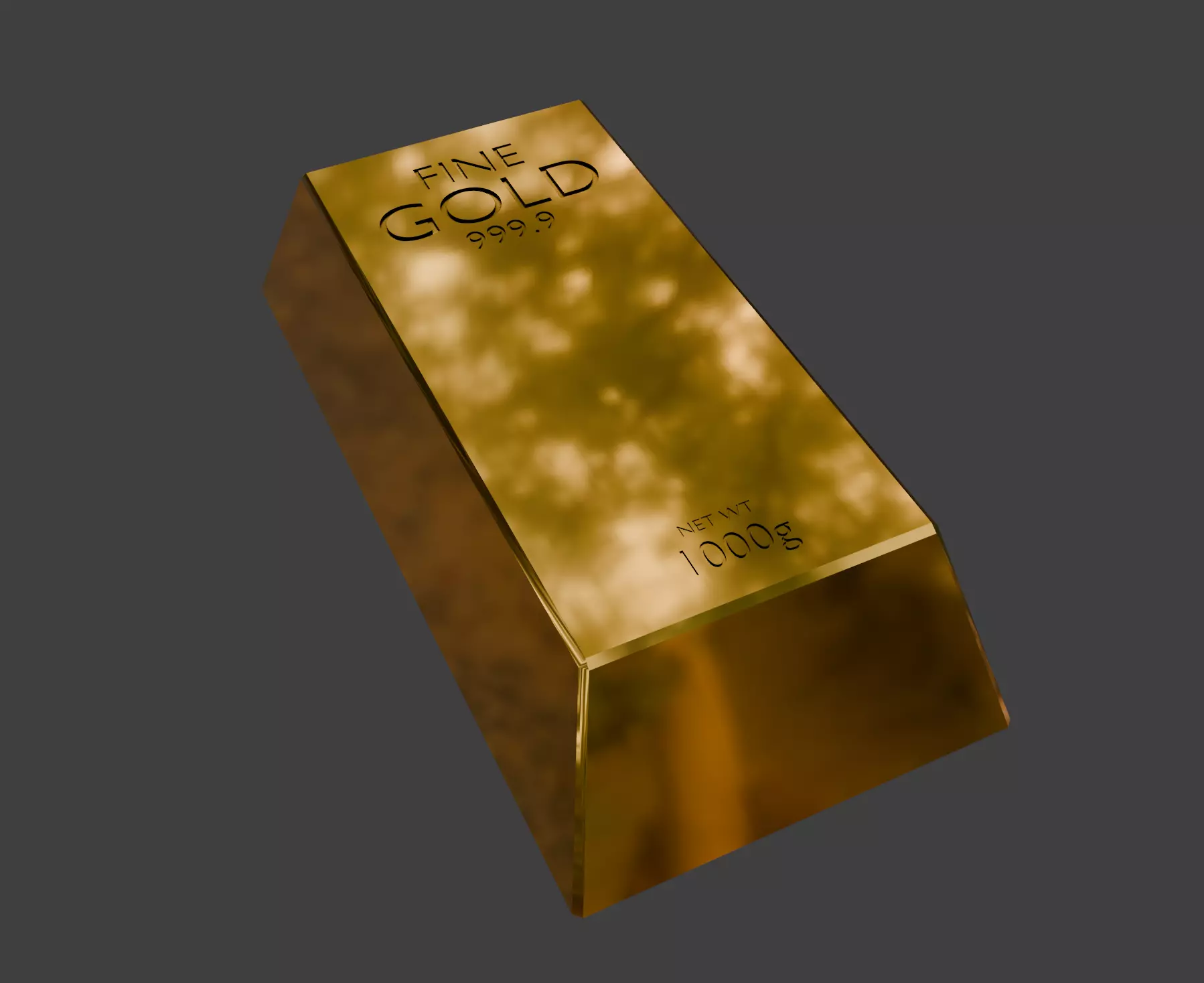 Gold Bar Low-poly 3D model_0