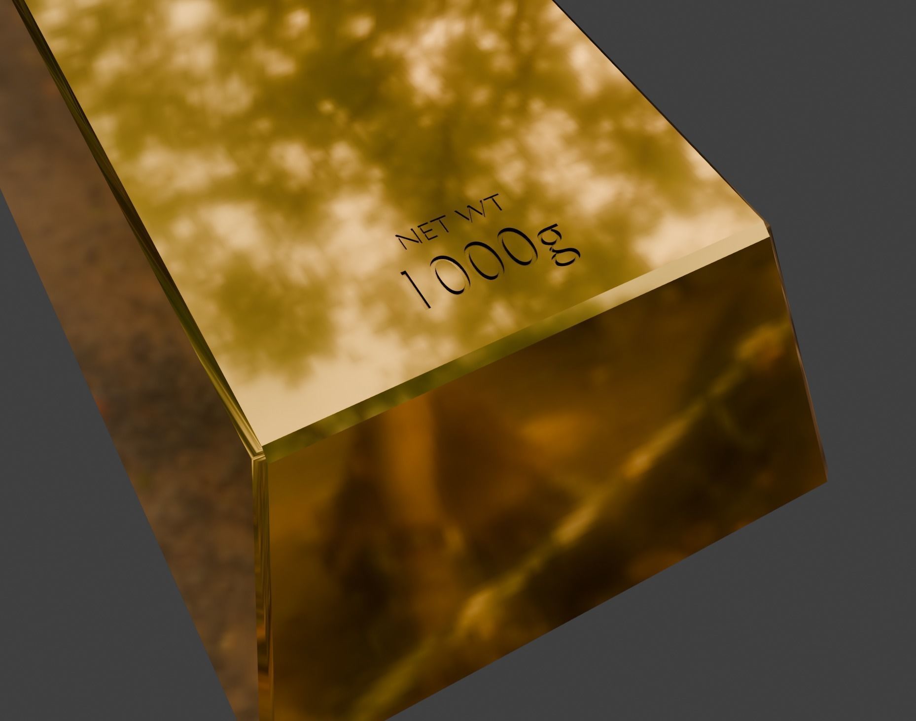Gold Bar Low-poly 3D model_4