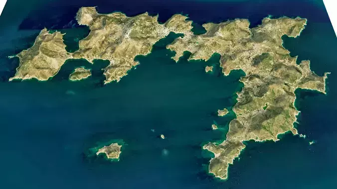 Patmos Island 3d model terrain
