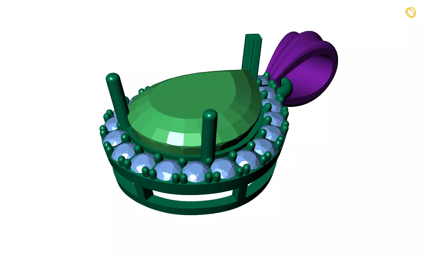 Gem pendant 3D print model_0