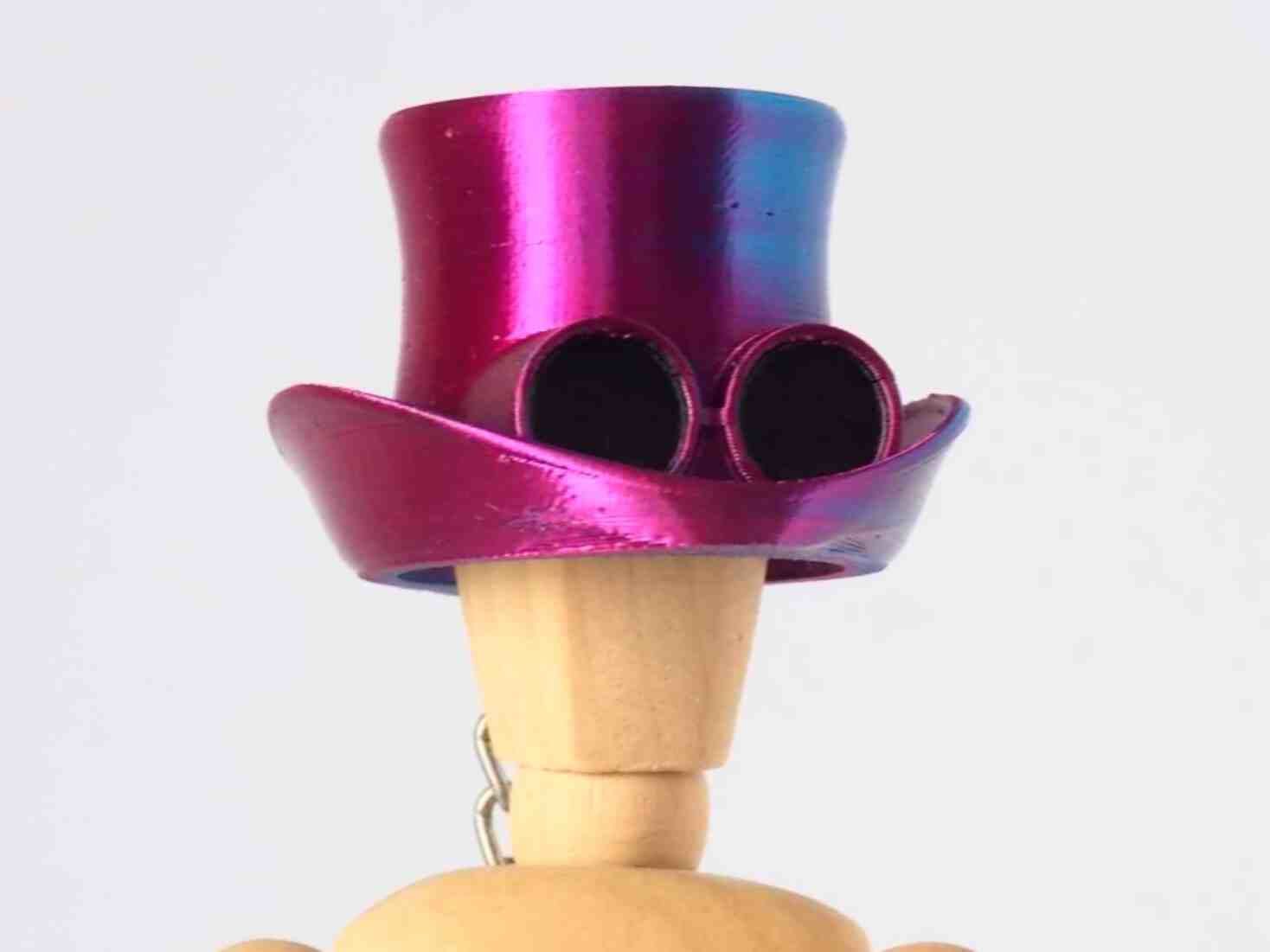 Steam Punk Hat Key Chain 3D print model_7