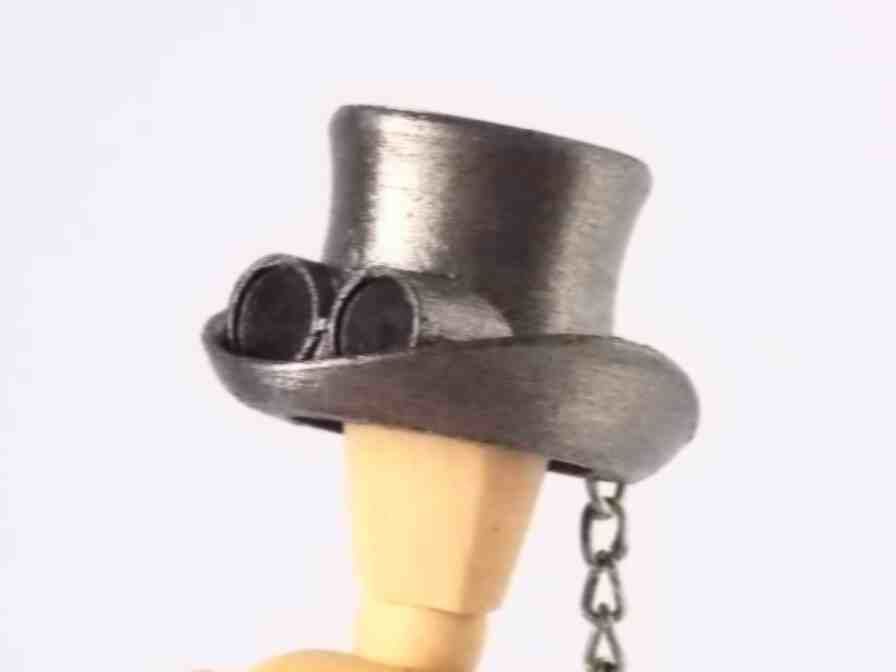 Steam Punk Hat Key Chain 3D print model_14