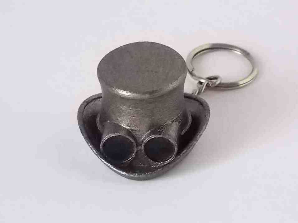 Steam Punk Hat Key Chain 3D print model_11