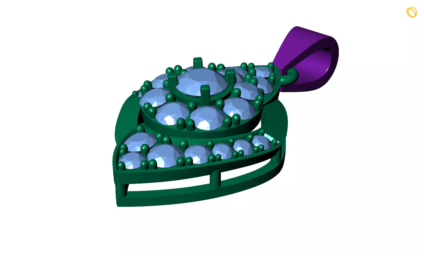 diamond pendant 3D print model_0