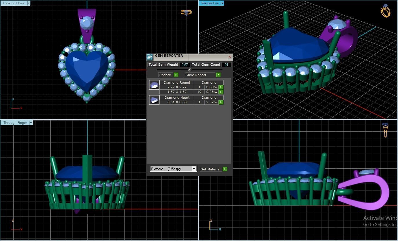 Heart pendant 3D print model_1