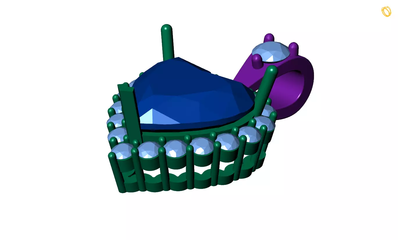 Heart pendant 3D print model_0