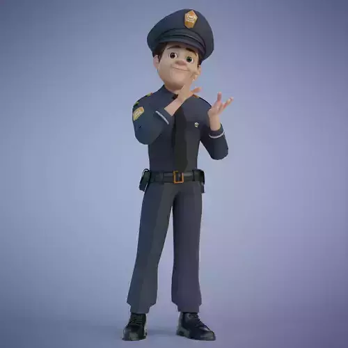 Man Police 3D Cartoon Rigging