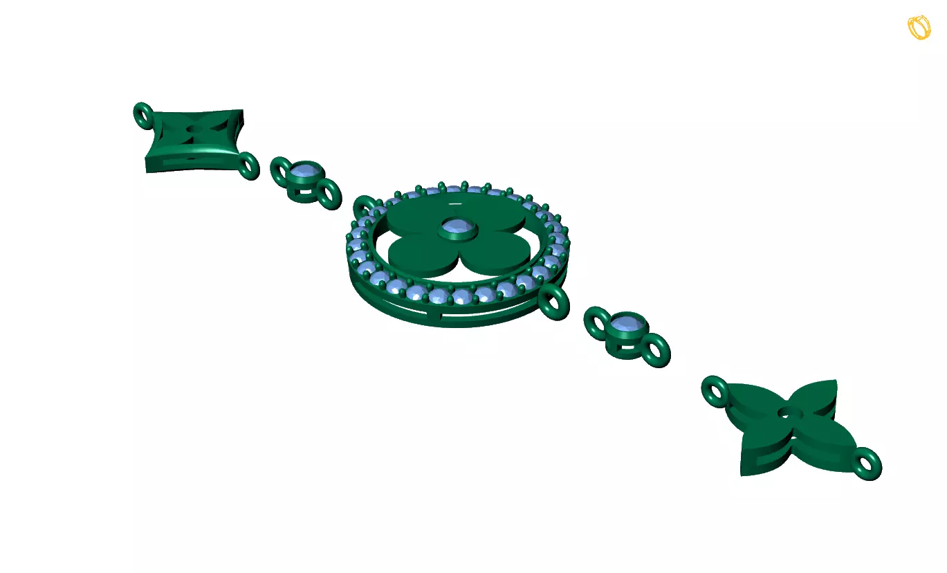 LV bracelet 3D print model_0