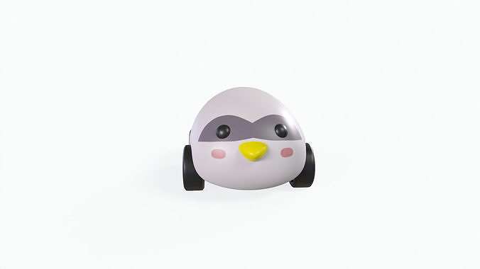 Cartoon Penguin Car Cute  Low-poly 3D model 5