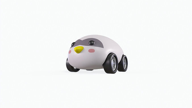Cartoon Penguin Car Cute  Low-poly 3D model 6